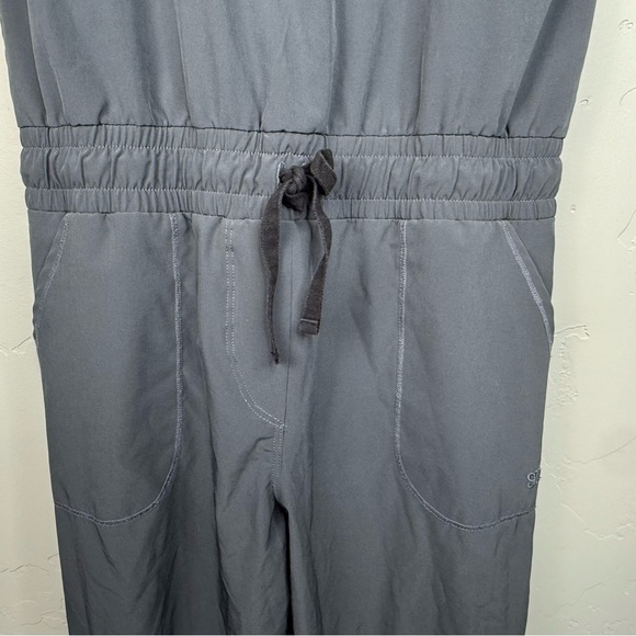 Albion Fit Cap Sleeve Jumpsuit Gray Elastic Waist One Piece XS - Picture 7 of 11